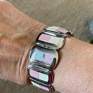 Figaro Milano Elegant Women's Silver and Pink Watch. EUC.